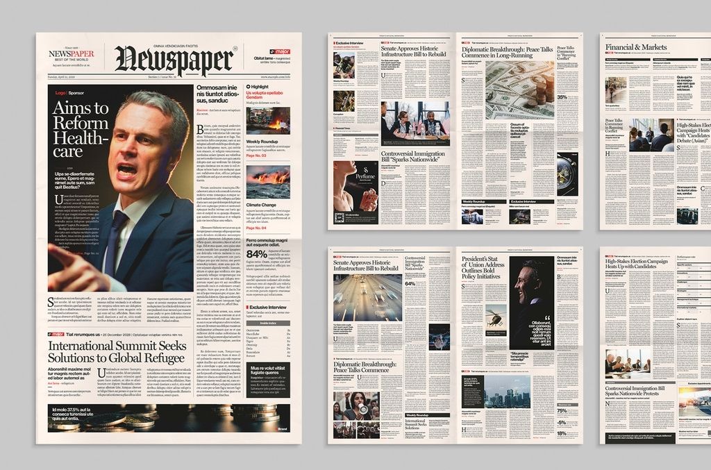 Newspaper Layout Paper News Classic Traditional Style for InDesign