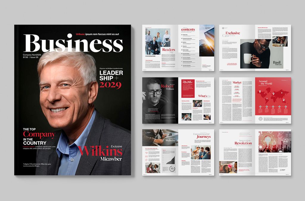 Business Magazine Layout for InDesign