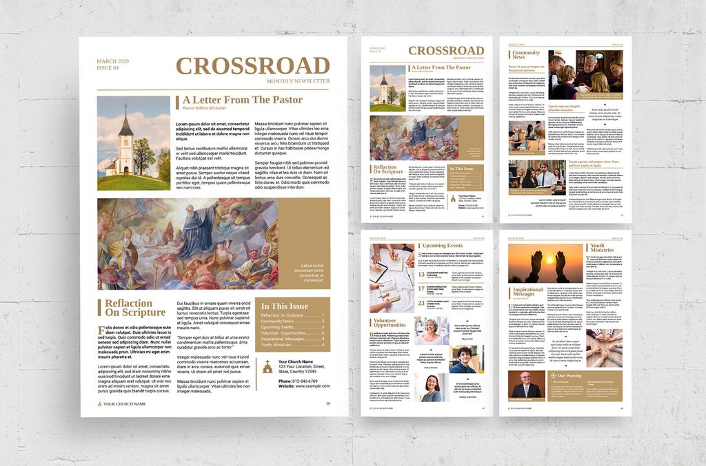 Church Newsletter Template for InDesign