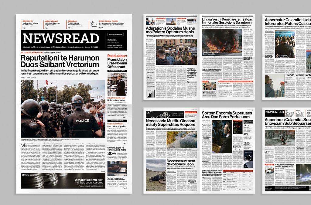 Modern Tabloid Newspaper Layout for InDesign