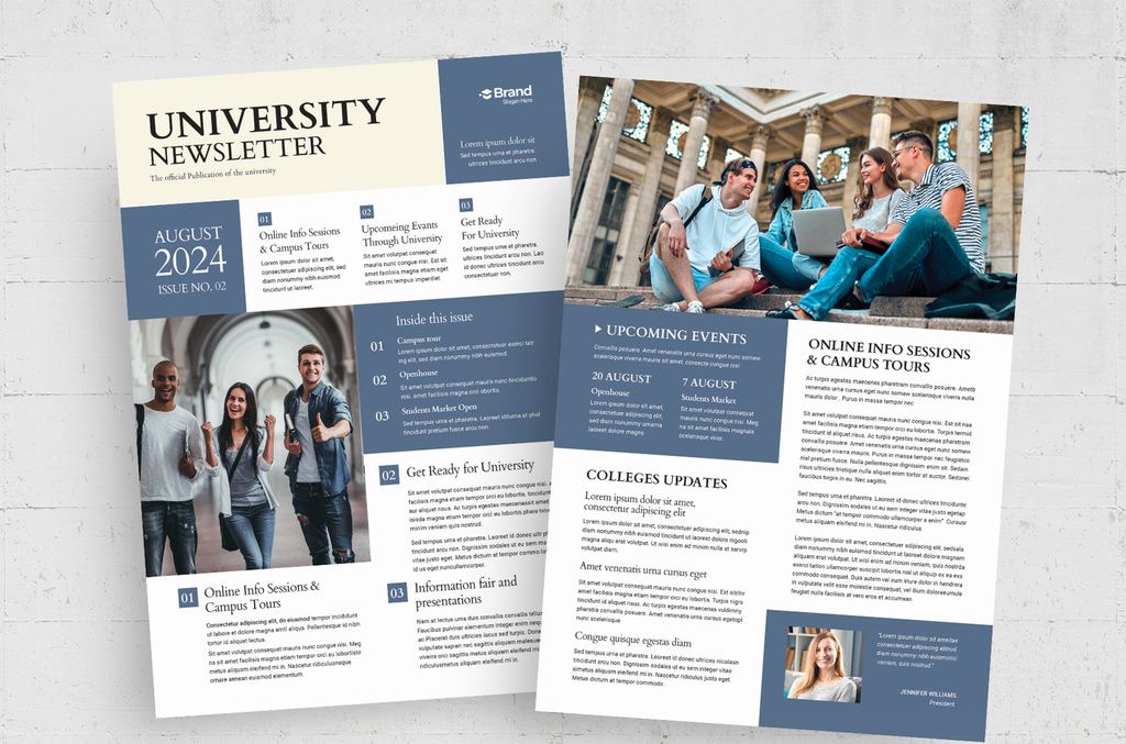 University Newsletter Template for InDesign