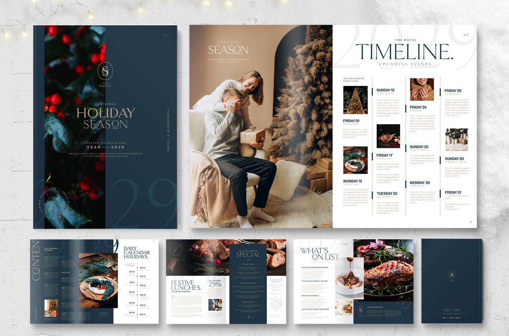 Christmas Brochure Magazine Layout for InDesign