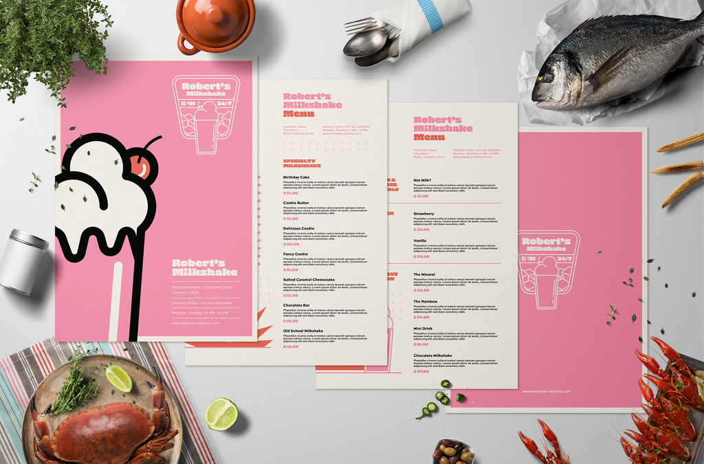 retro-food-menu-pink-layout-illustrator