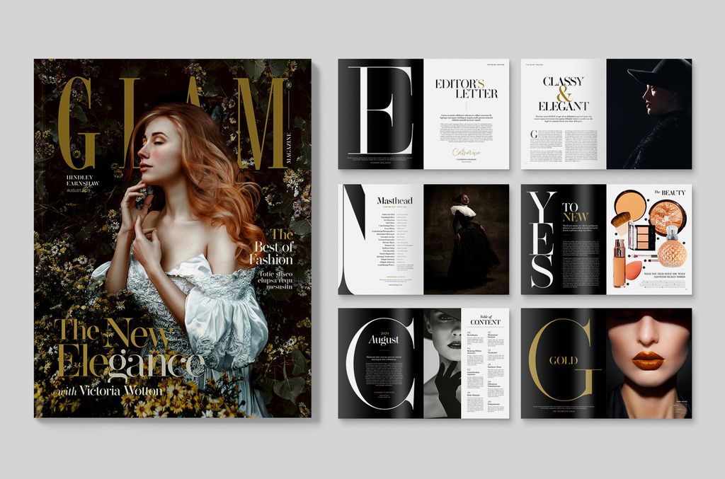 Fashion Magazine Layout Elegant Contemporary Style for InDesign