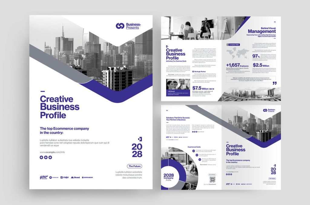 Corporate Bi-Fold Brochure Template for InDesign
