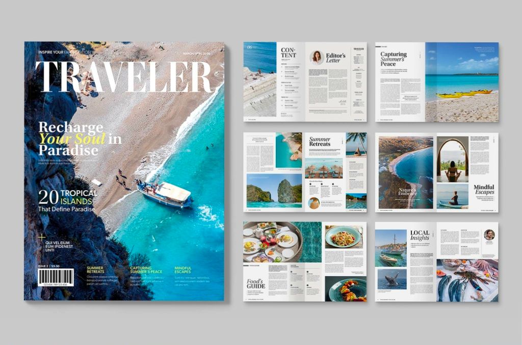 Traveler Magazine Letter Layout for InDesign