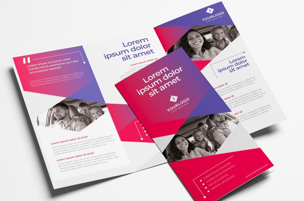 Trifold Brochure Layout with Modern Corporate Style in AI format