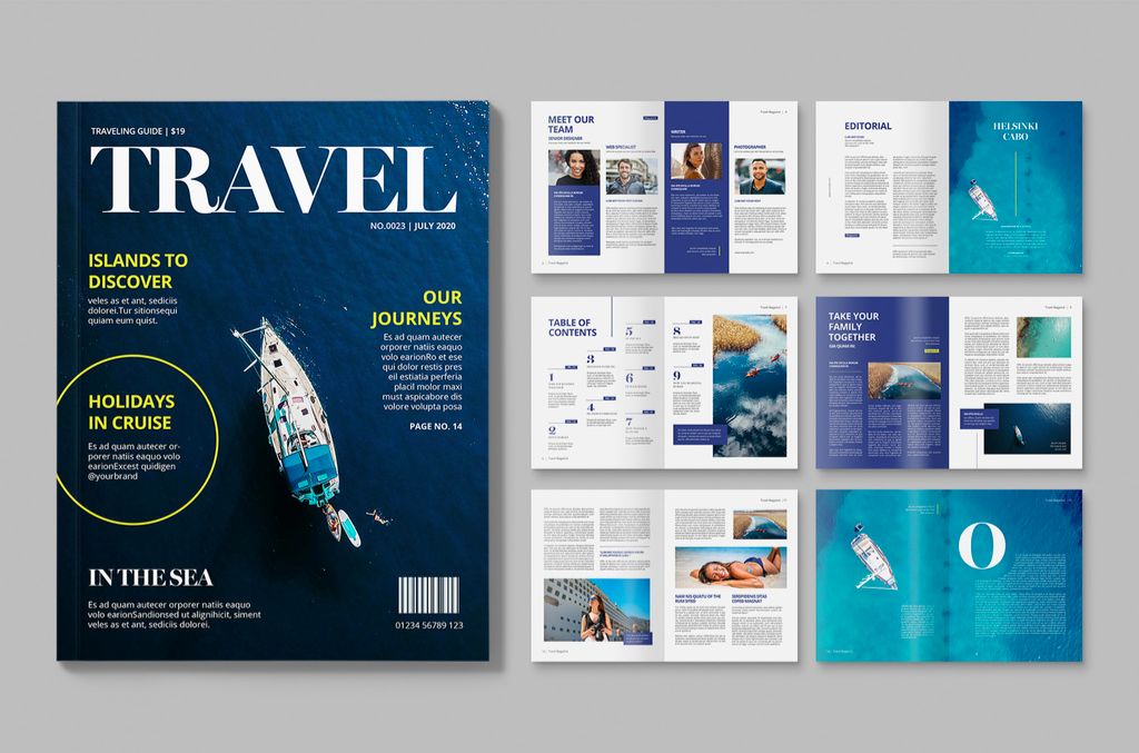 Modern Travel Magazine Brochure Template Layout for InDesign