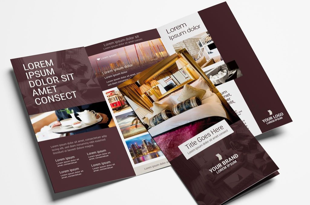 Hotel Trifold Brochure Layout in AI format