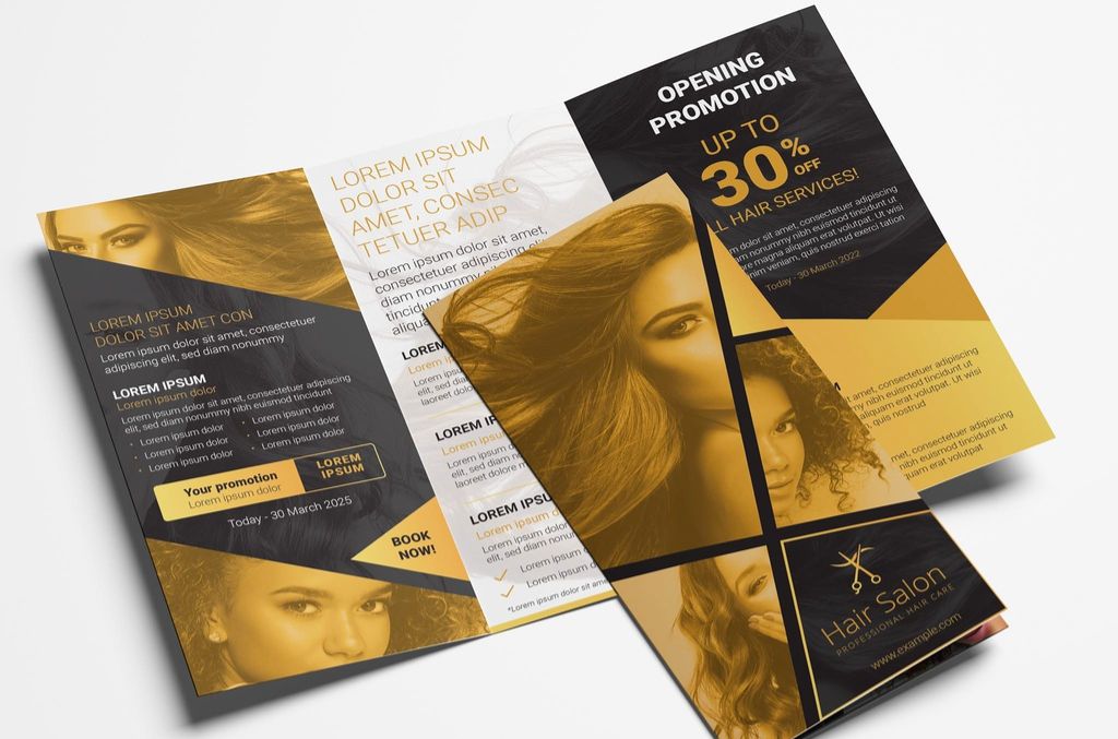 Hair Salon Trifold Brochure Layout in AI format