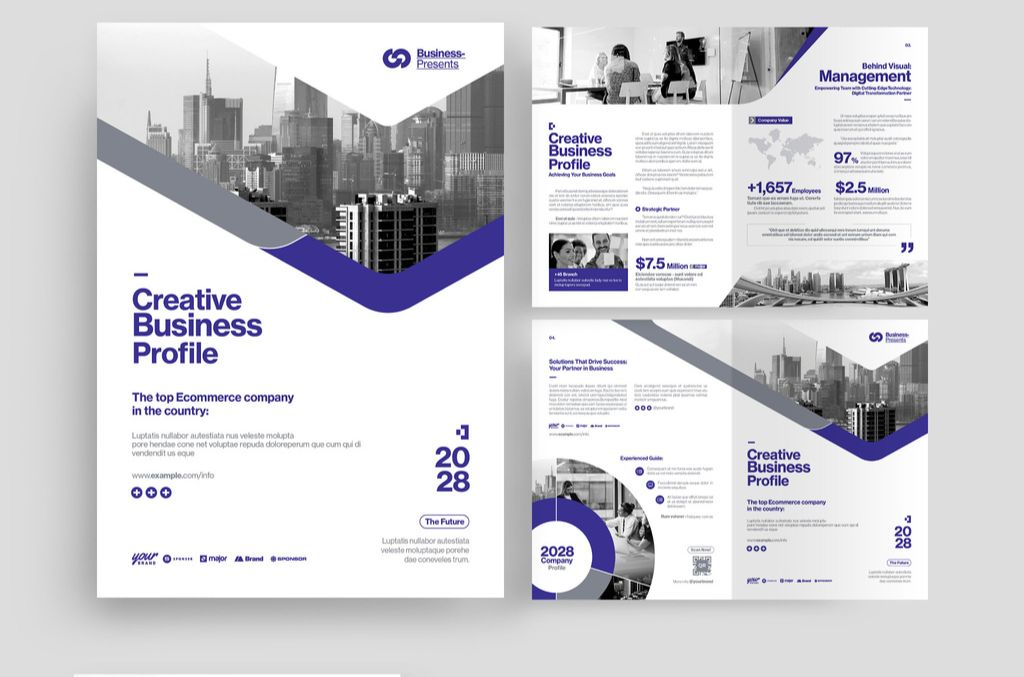 Corporate Bi-Fold Brochure Template for InDesign