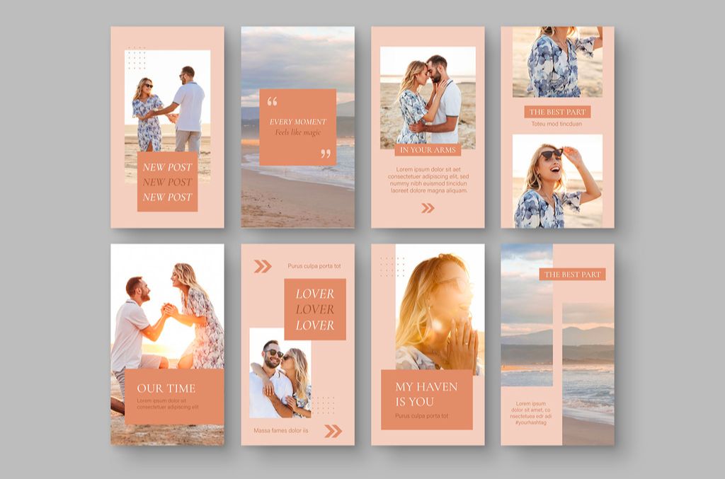 Simple Social Media Story Stories Banner Layouts for InDesign