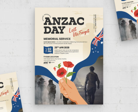 Anzac Day Flyer Template (AI, EPS Format)