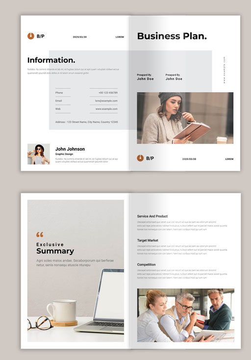 free template business plan indesign