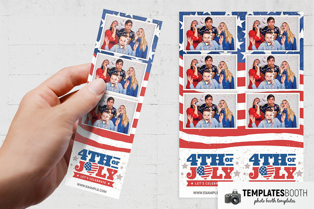 4th July Photo Booth Template (2x6 Photo Strip)