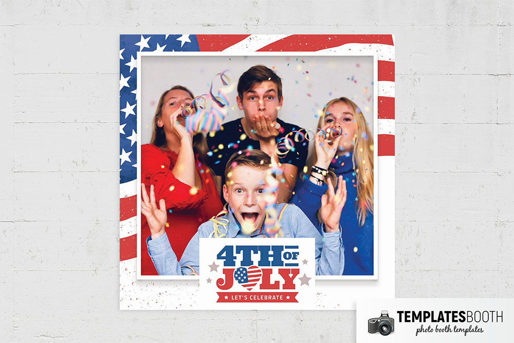 4th July Photo Booth Template (Square Snappic)