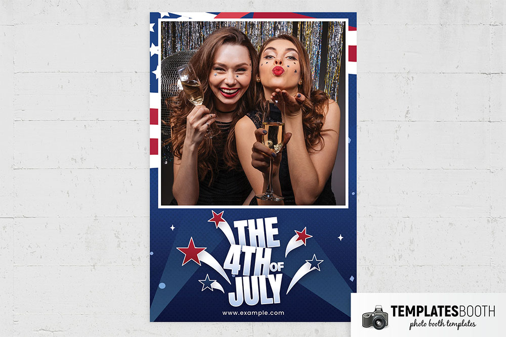 4th of July Party Photo Booth Template (4x6 postcard)