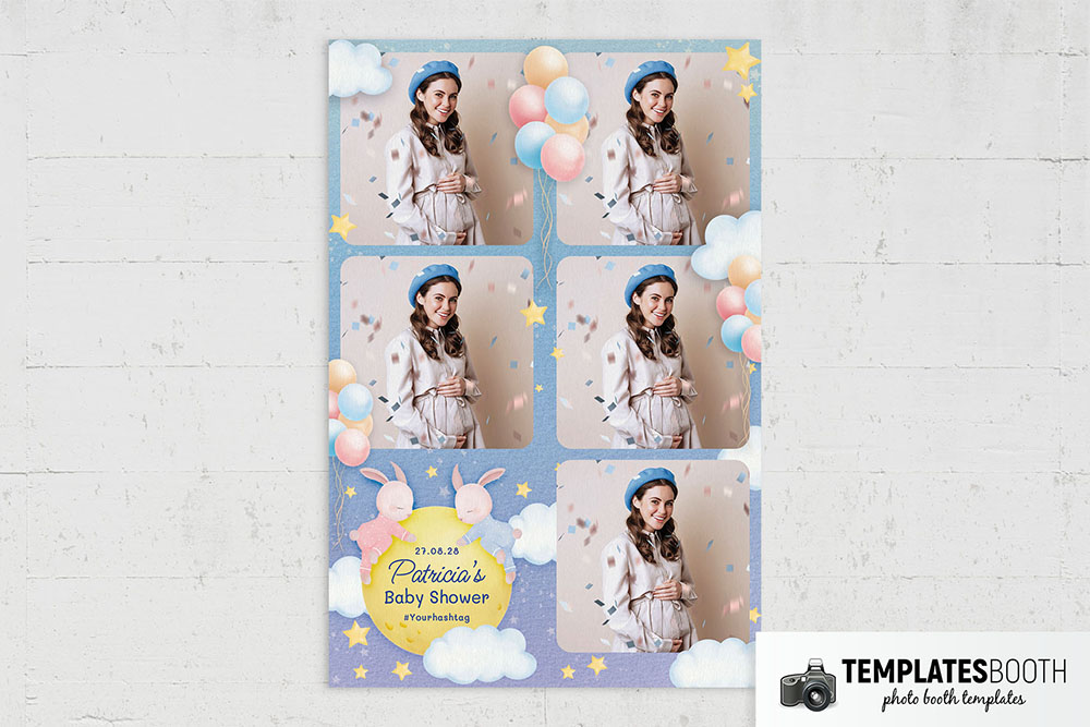 Blue Baby Shower Photo Booth Template