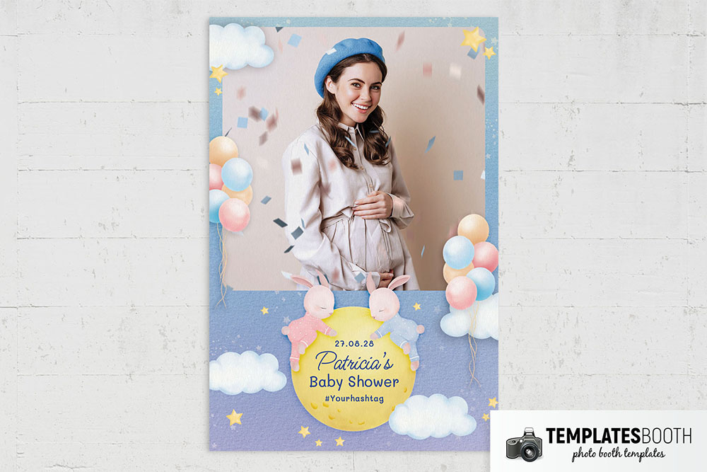 Blue Baby Shower Photo Booth Template