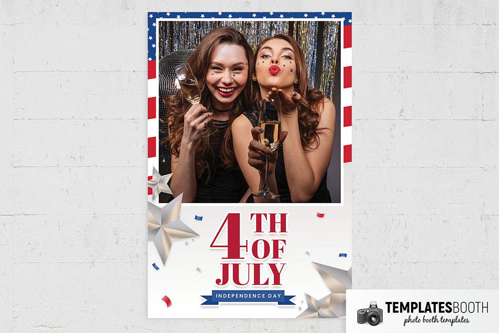 Modern 4th July Photo Booth Template (4x6 Postcard)