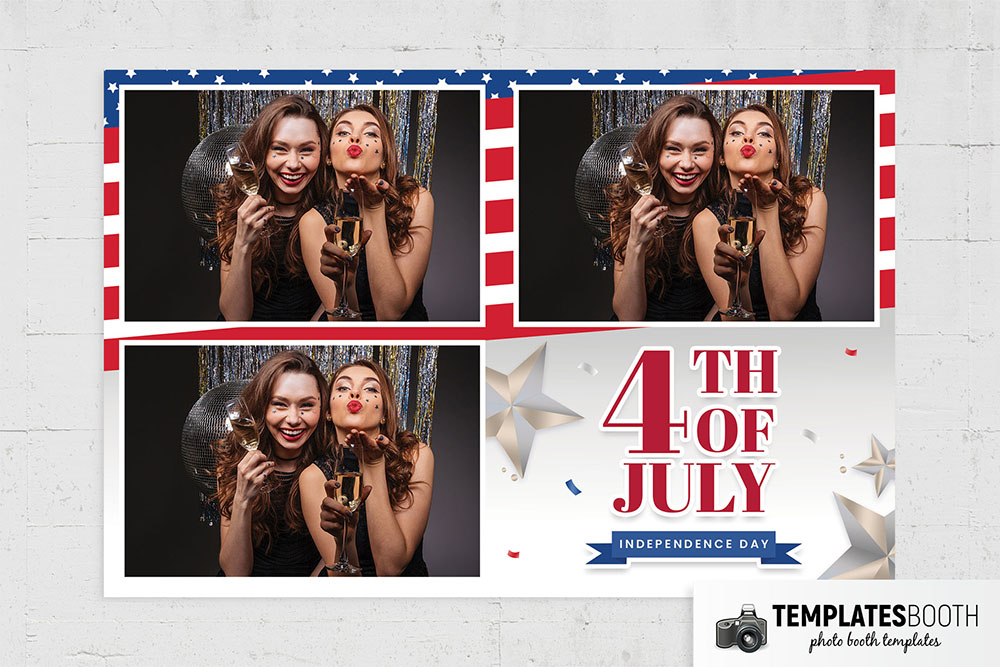 Modern 4th July Photo Booth Template (4x6 Postcard)