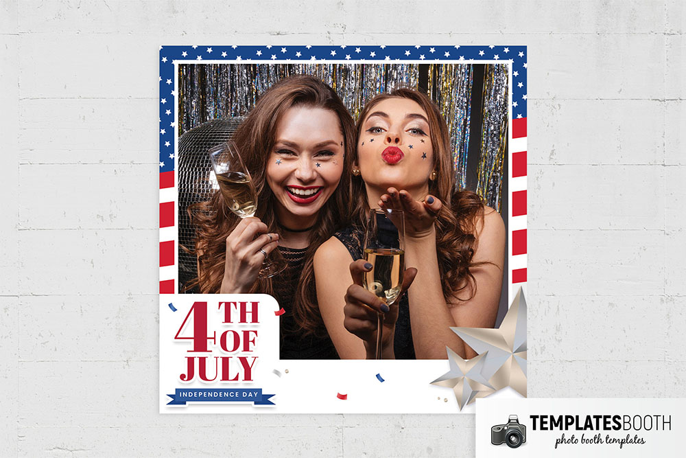Modern 4th July Photo Booth Template (Square Snappic)