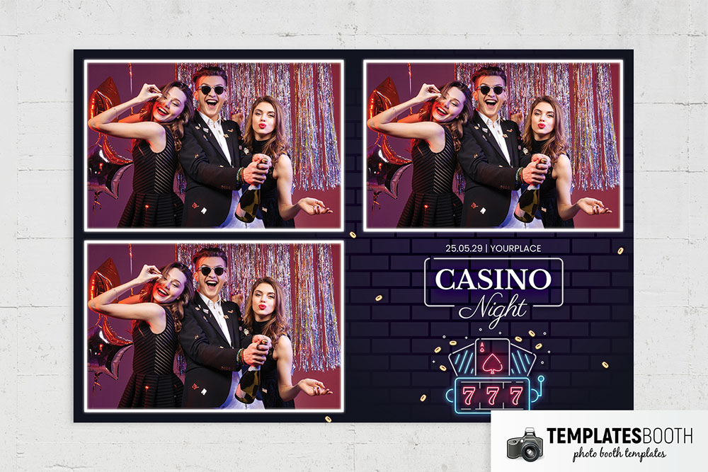 Neon Casino Photo Booth Template