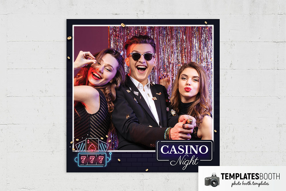 Neon Casino Photo Booth Template