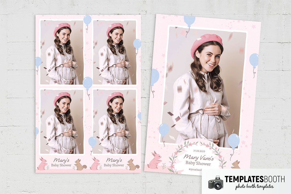Pink Baby Shower Photo Booth Template
