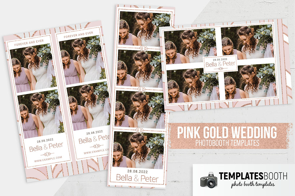 Pink Gold Modern Art Deco Photo Booth Template
