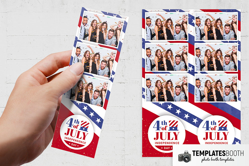 4th of July Photo Booth Template (2x6 photo strip)