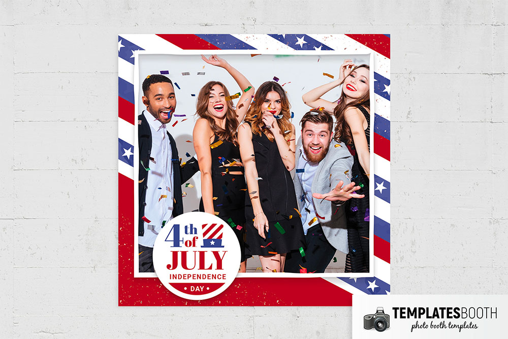 4th of July Photo Booth Template (square snappic)