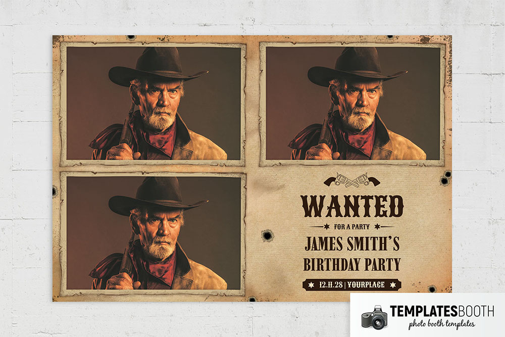 Wanted Poster Photo Booth Template v2
