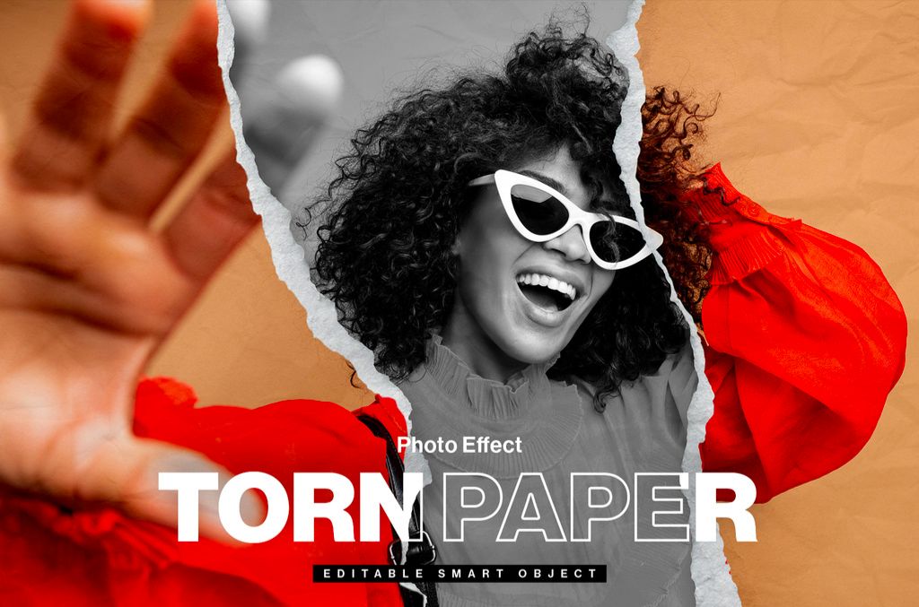 Torn Paper Mockup Photo Effect in PSD format