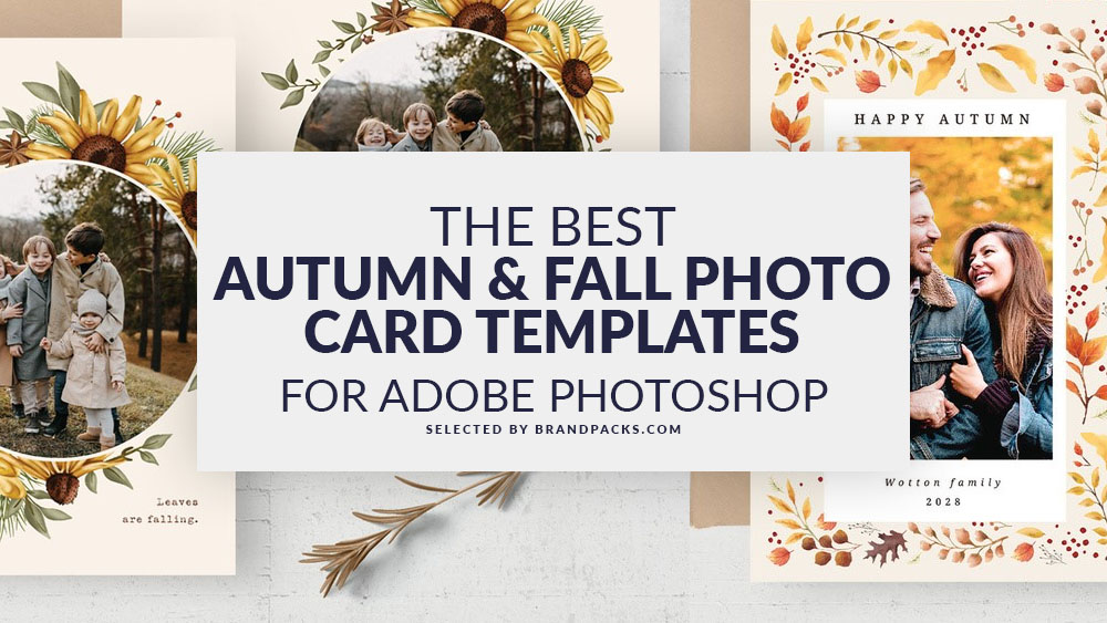 best Autumn Fall Photo Card Templates for Photoshop