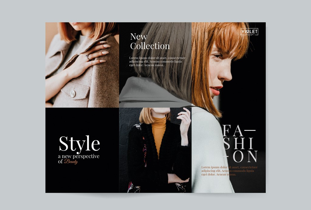 wBlack Fashion Brochure Layout INDD