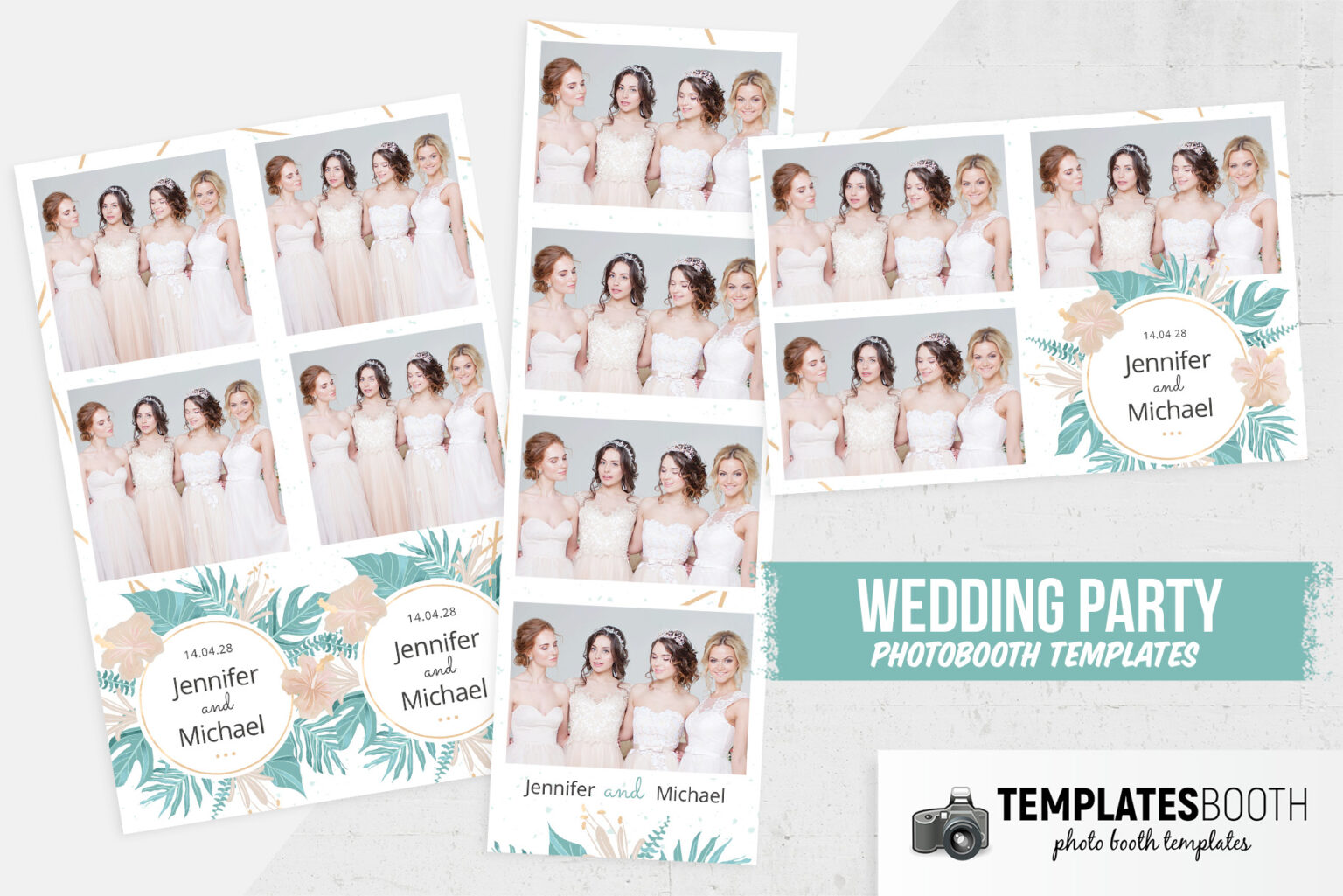 Free Tropical Leaves Photo Booth Templat