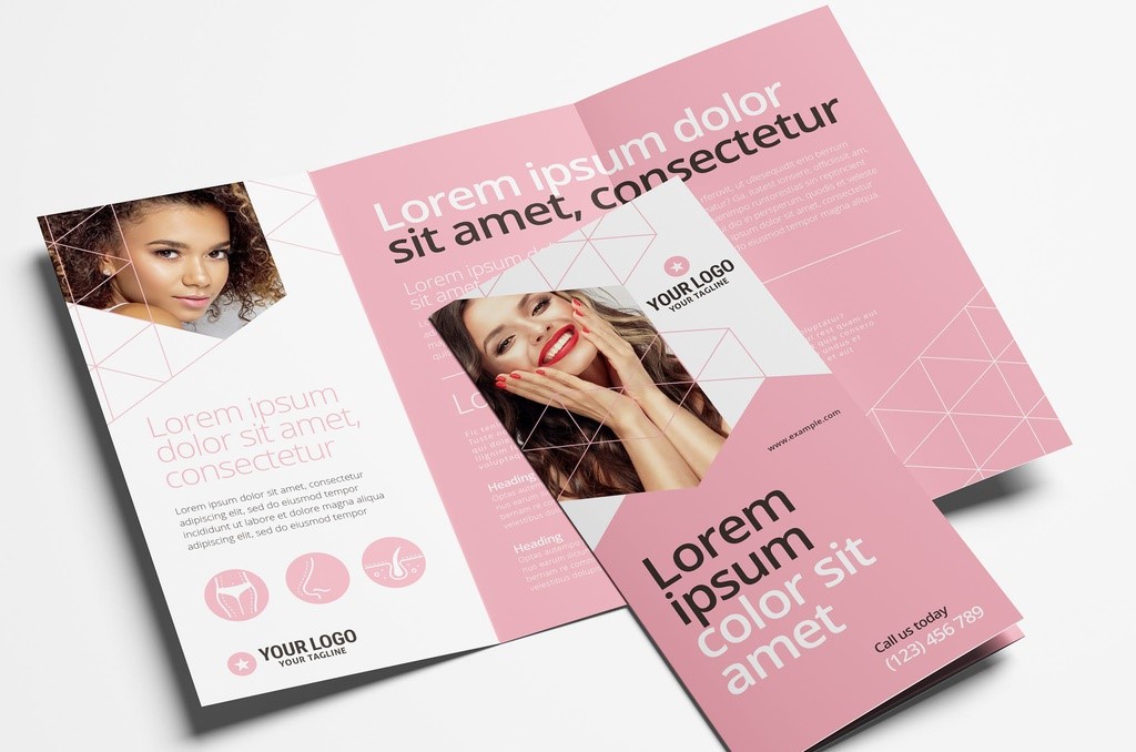 Trifold Brochure for Cosmetic Services & Beauty Spas INDD