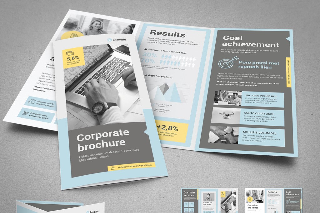 rTrifold Brochure with Yellow Accents