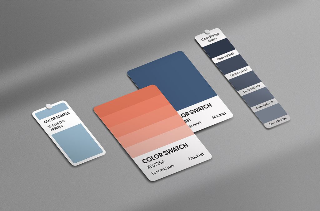 Color Palette Swatch Mockup in Photoshop PSD format