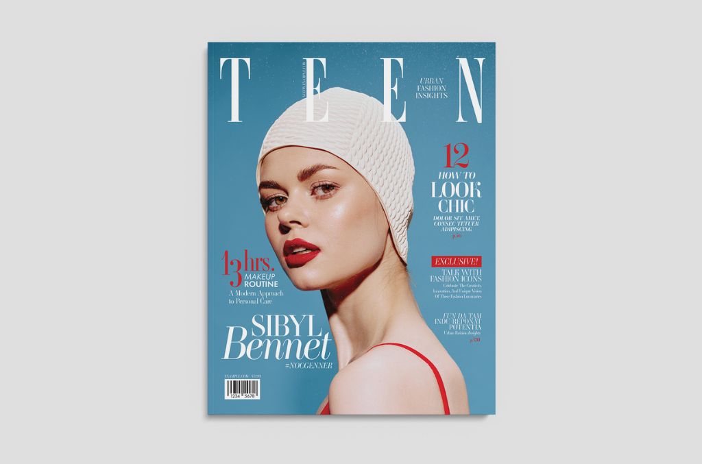 Fashion Magazine Cover Layout in Chic Elegant Theme for PSD Photoshop
