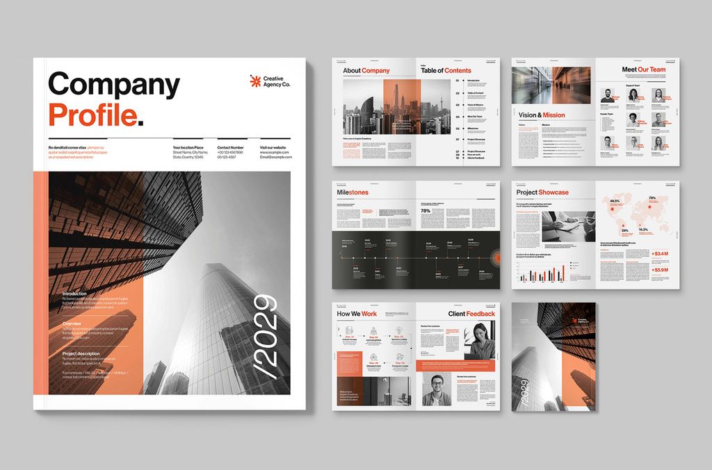 Company Profile Brochure Layout for InDesign INDD Format