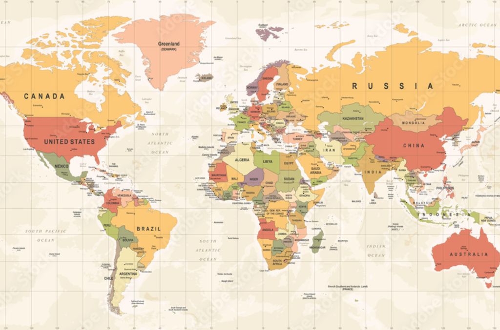 World Map Vintage Vector Illustration