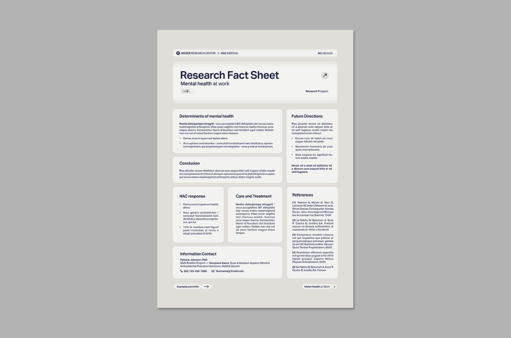 Research Fact Sheet Layout for InDesign INDD format