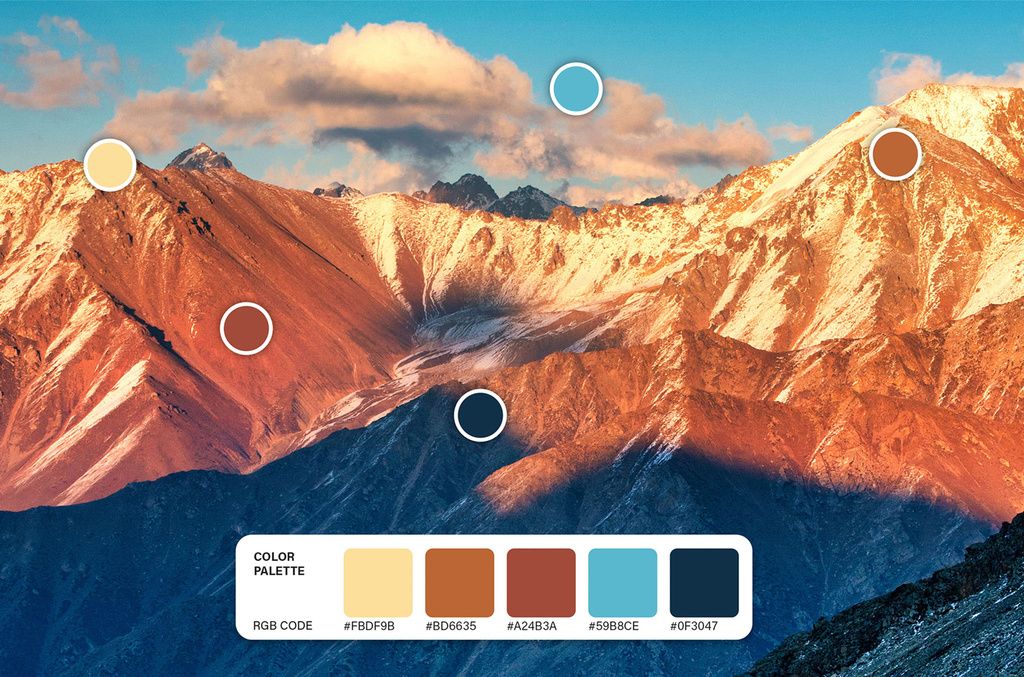 Color Palette Mockup in Photoshop PSD format