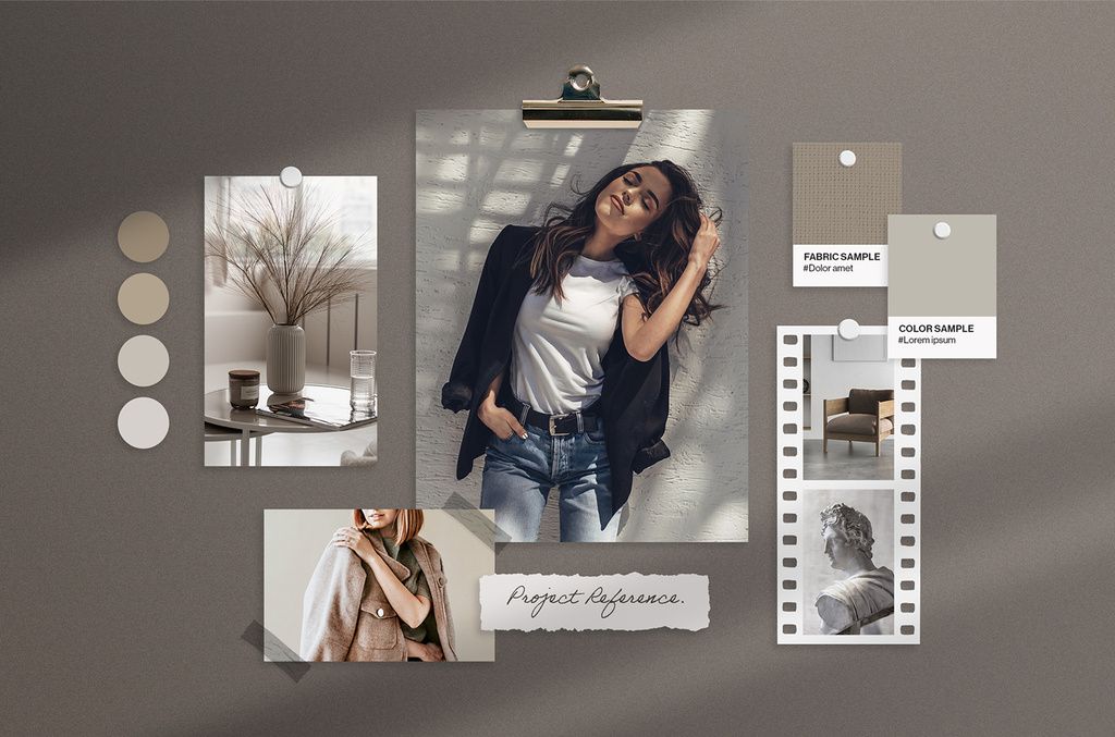 Mood Board Mockup Style Guide Template in Photoshop PSD format