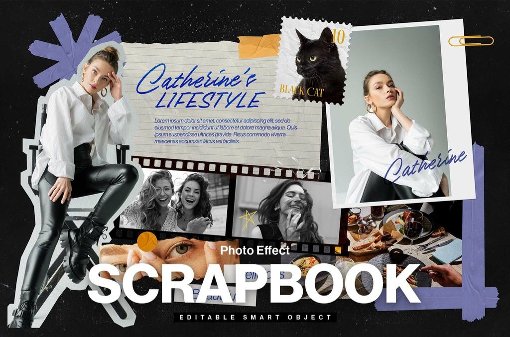 Scrapbook Mockup Layout in Photoshop PSD format