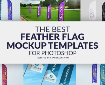 12 of the Best Feather Flag Mockup Templates for Photoshop
