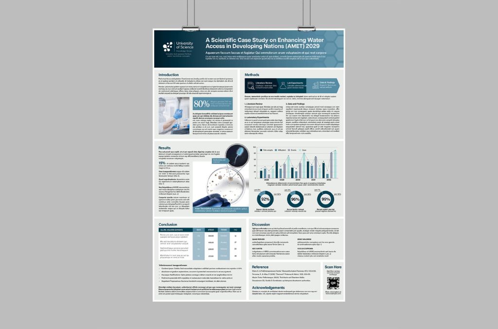 Scientific Case Study Poster Layout for InDesign INDD Format