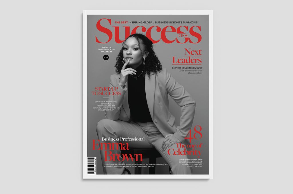 Business Magazine Cover Layout Success CEO for PSD Photoshop
